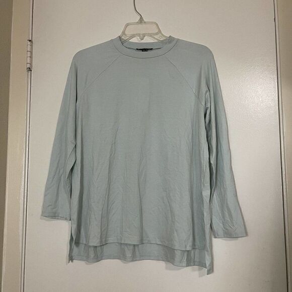 NWT Eileen Fisher Light Blue long sleeve crew neck shirt size XS - Picture 1 of 6